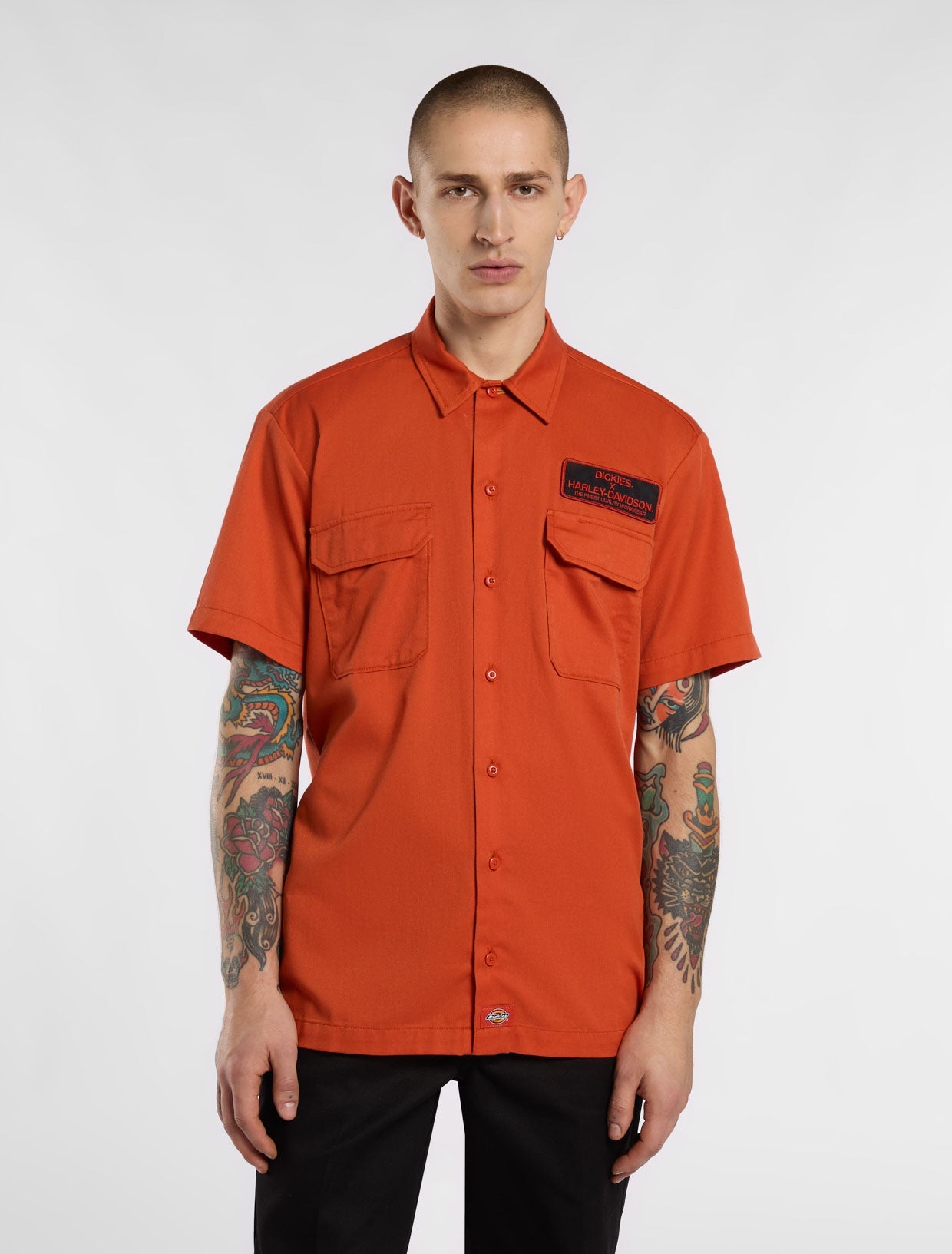 Dickies x Harley-Davidson ワークシャツ オレンジ Dickies X Harley-Davidson Short-Sleeve Work Shirt | Dickies EU GB